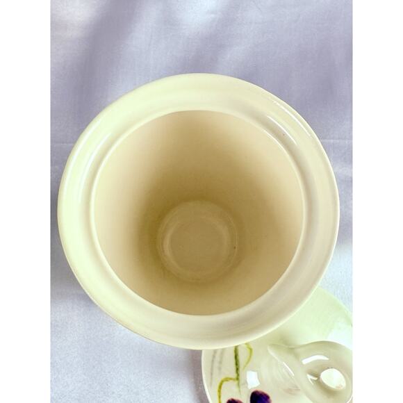 Vintage Red Wing Capistrano Sugar Bowl & Lid Set Green Basket Flowers USA - Picture 4 of 8